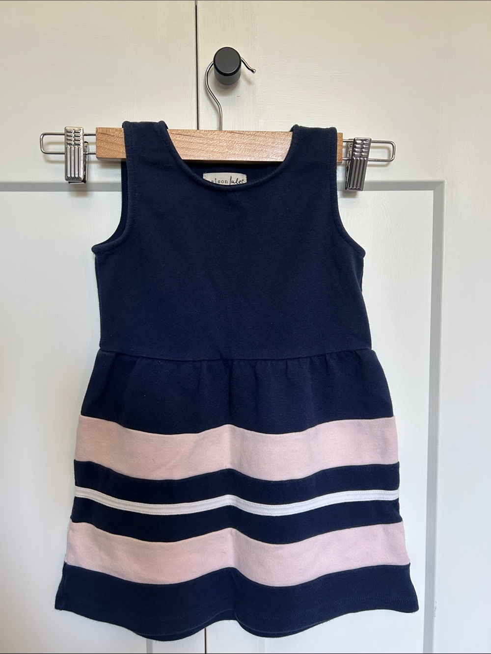 Girls Navy with Light Pink and White Stripes dress bundle